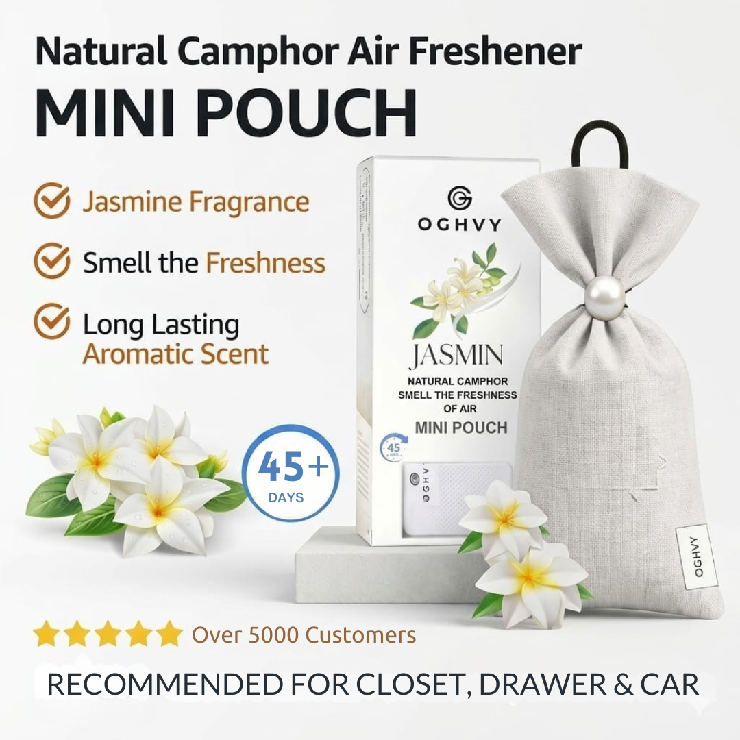 Natural Camphor Pouches – Pack of 3 | Odor Eliminator & Air Freshener.