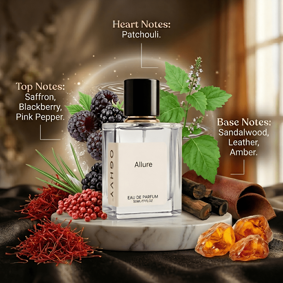 Allure Unisex Perfume 50ml | Saffron Leather Sandalwood Fragrance – OGHVY.
