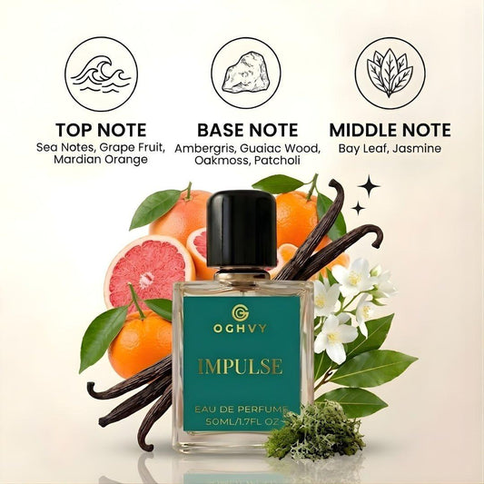 Impulse Men's Perfume 50ml | Woody Aquatic Long Lasting Fragrance – OGHVY.