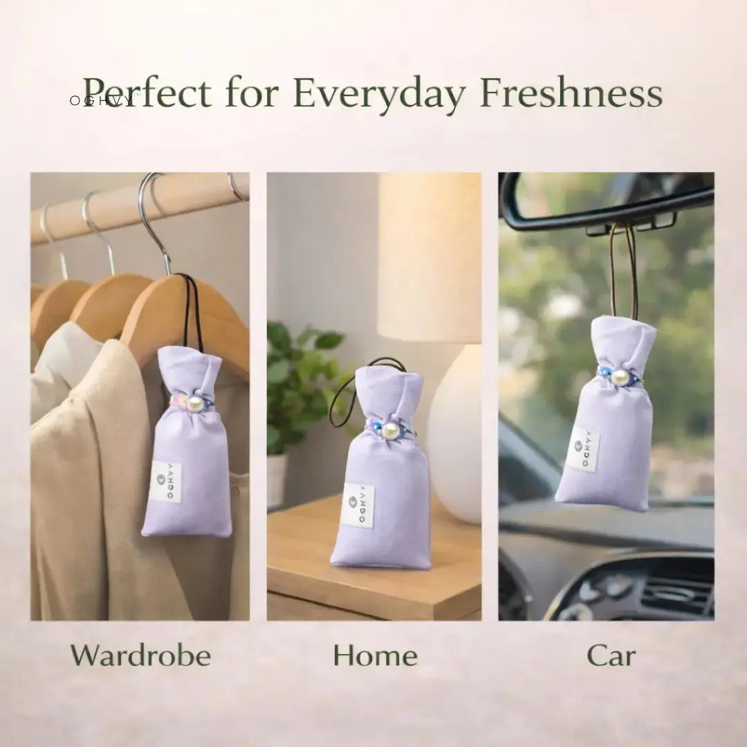 Natural Camphor Pouches – Pack of 3 | Odor Eliminator & Air Freshener.